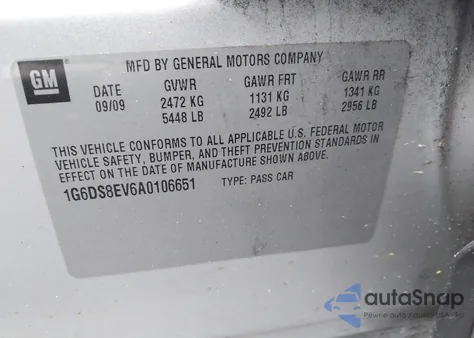 2010 Cadillac Cts Premium z USA, uszkodzony, nr VIN 1G6DS8EV6A0106651